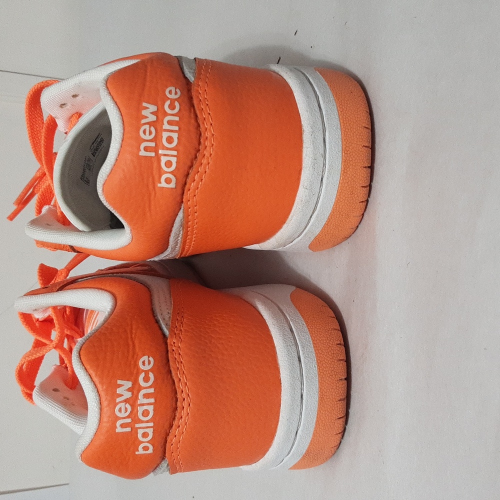 New Balance Vibrant Orange and White  Unisex Hot Mango Sneakers - Picture 3 of 7